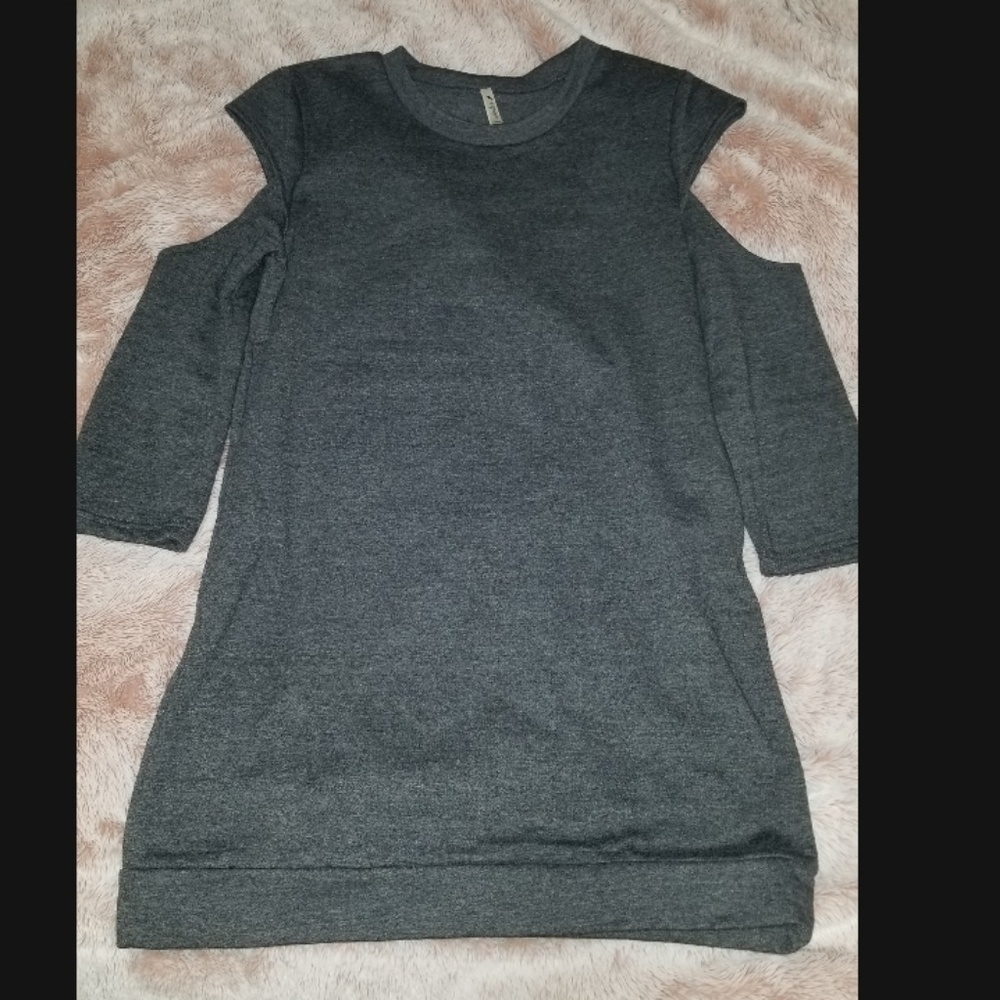 Cold shoulder sweatshirt dress